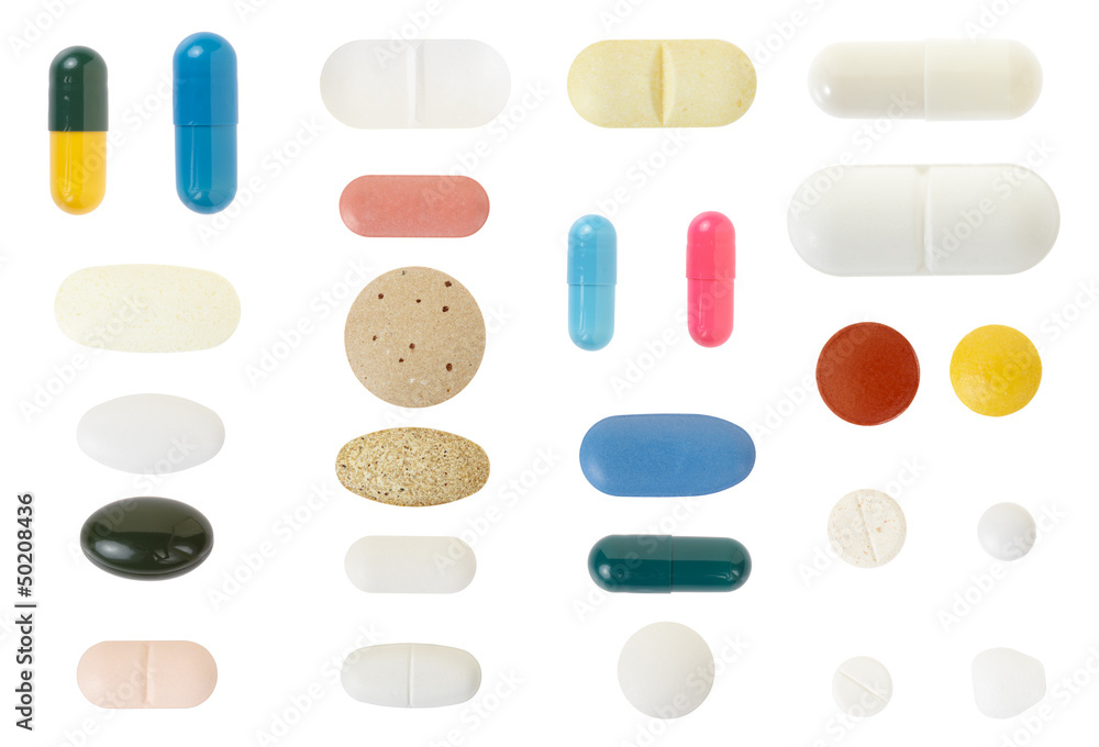 Pill and medical capsule collection isolated with clipping path Pill and medical capsule collection isolated with clipping path