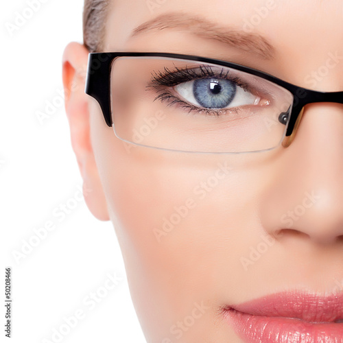 Attractive Young Optician Woman With Blue Eyes  In Glasses #50208466
