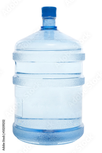 big blue plastic bottle for potable water
