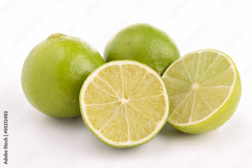 isolated green lemon