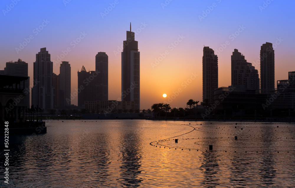 Obraz premium Dubai coloful Sunset