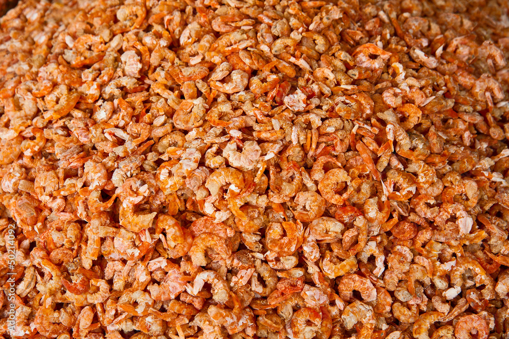 Background of dried shrimps Background of dried shrimps