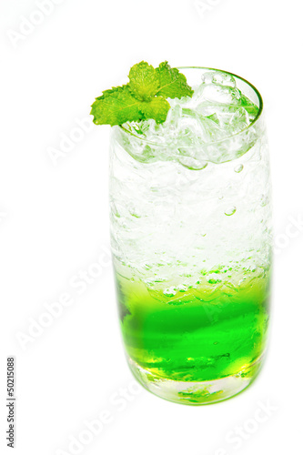 Apple italian Soda with mint leaf