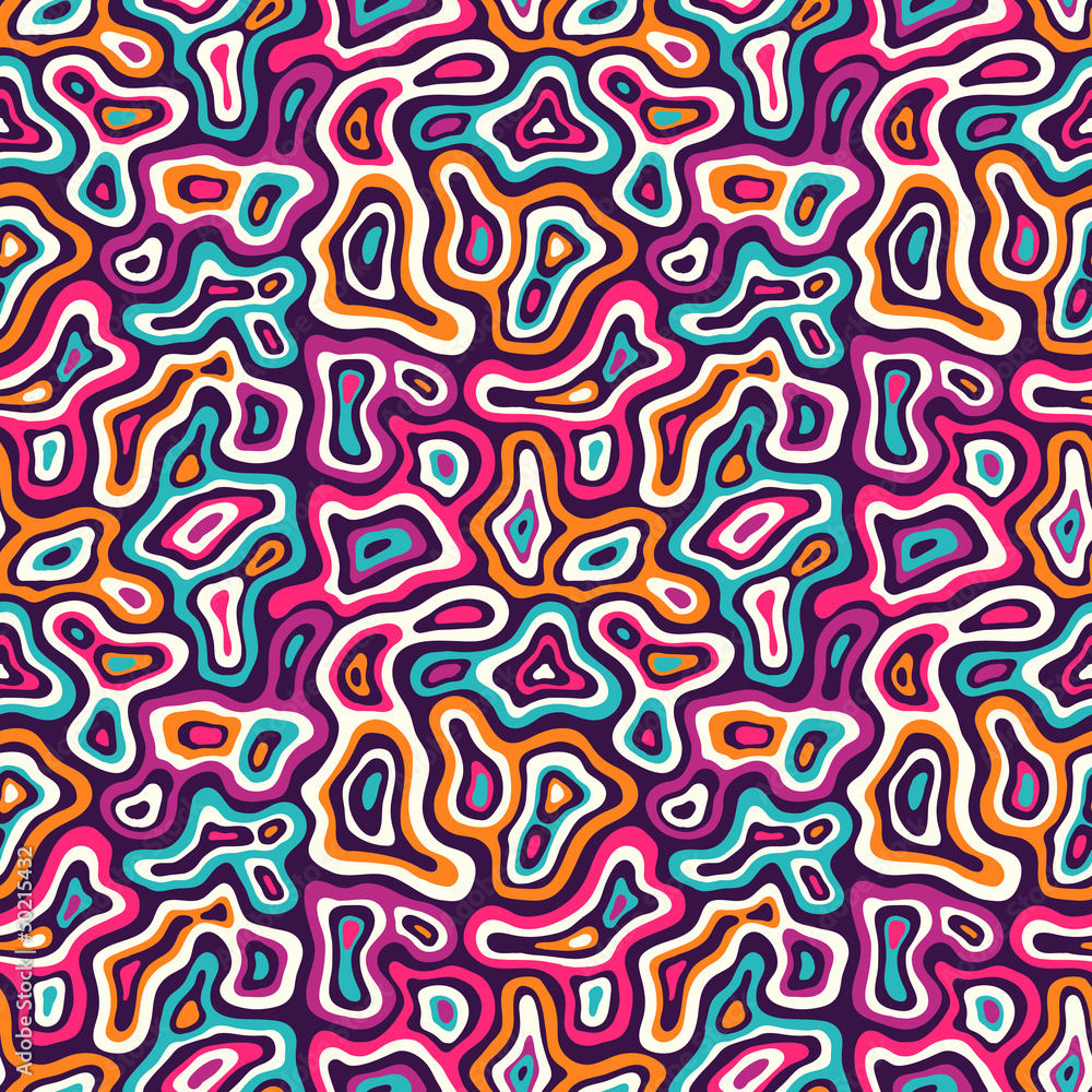 Seamless abstract animal pattern in bright colors
