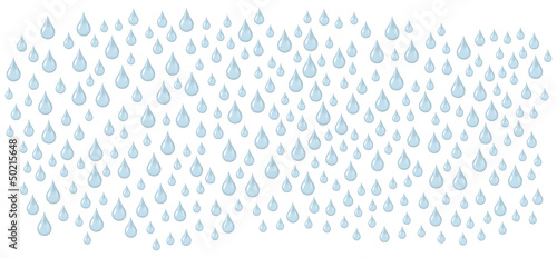 Vector illustration of various sized raindrops