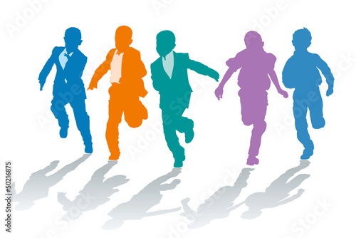 School boys competing in speed