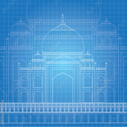 Blue print Taj Mahal