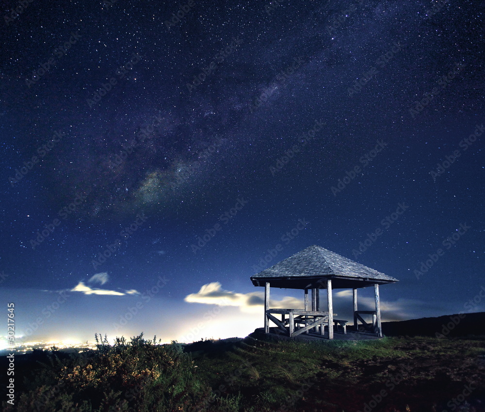 Naklejka premium Voie lactée au Maïdo, La Réunion.