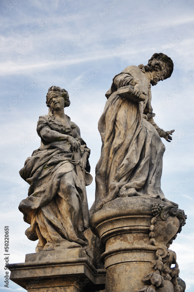 Prague Charles bridge Saint Ivo statue by M.B. Braun, 1711