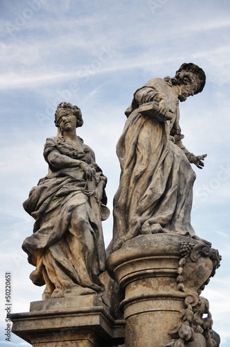 Prague Charles bridge Saint Ivo statue by M.B. Braun, 1711