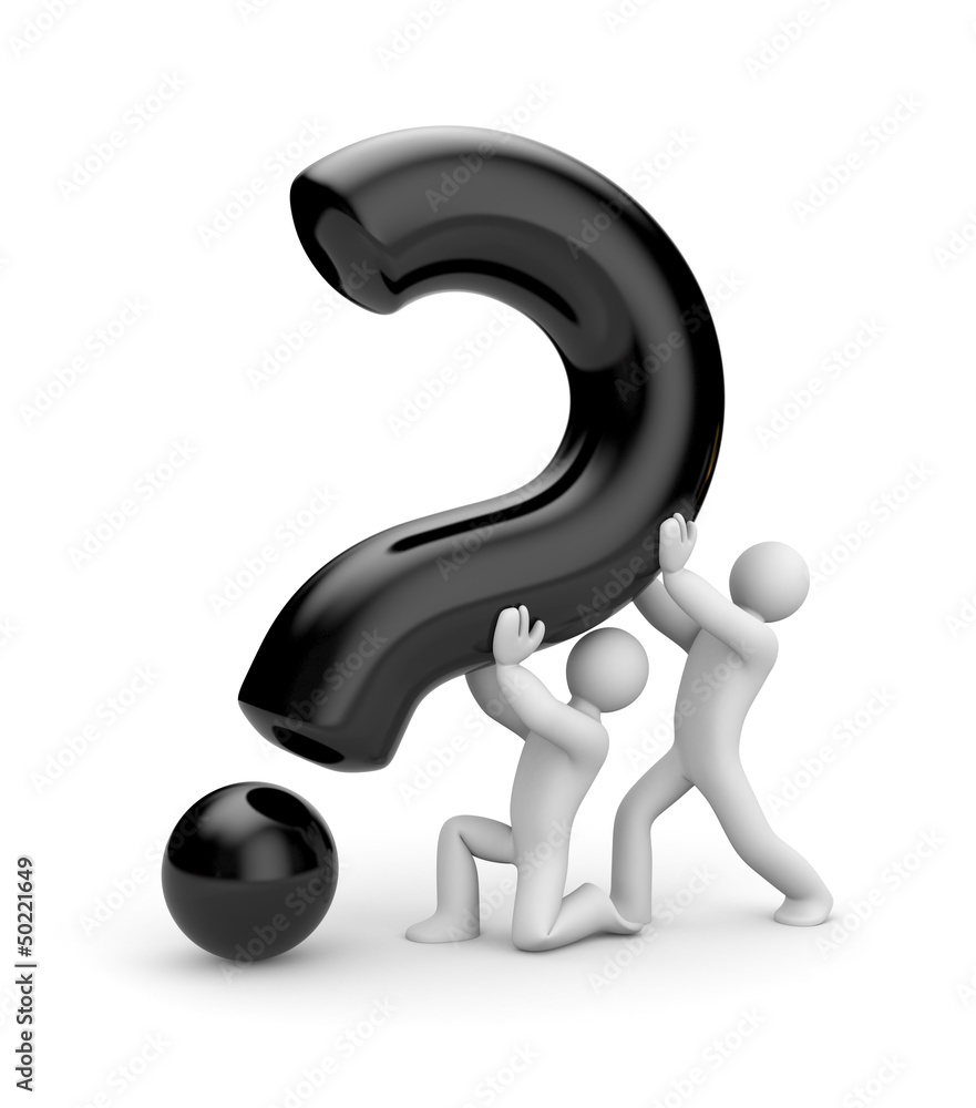 People with question. Teamwork metaphor People with question. Teamwork metaphor
