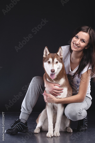 owner with her dog