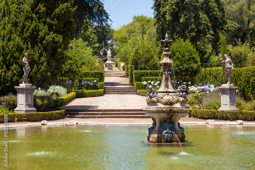 Fountain in the gardens of Queluz National Palace, Portugal