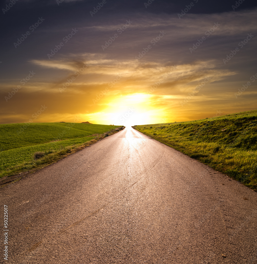 Sunset Rural Road