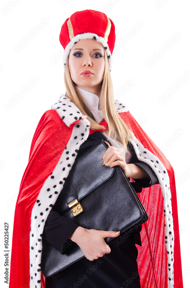 Businesswoman in royal suit isolated on white Businesswoman in royal suit isolated on white