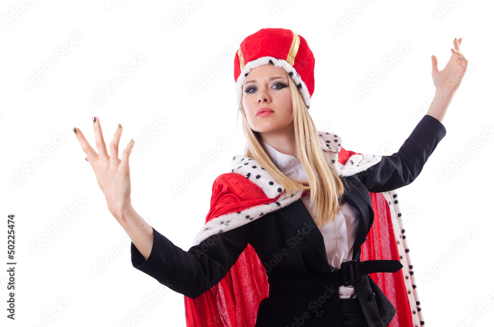 Businesswoman in royal suit isolated on white Businesswoman in royal suit isolated on white