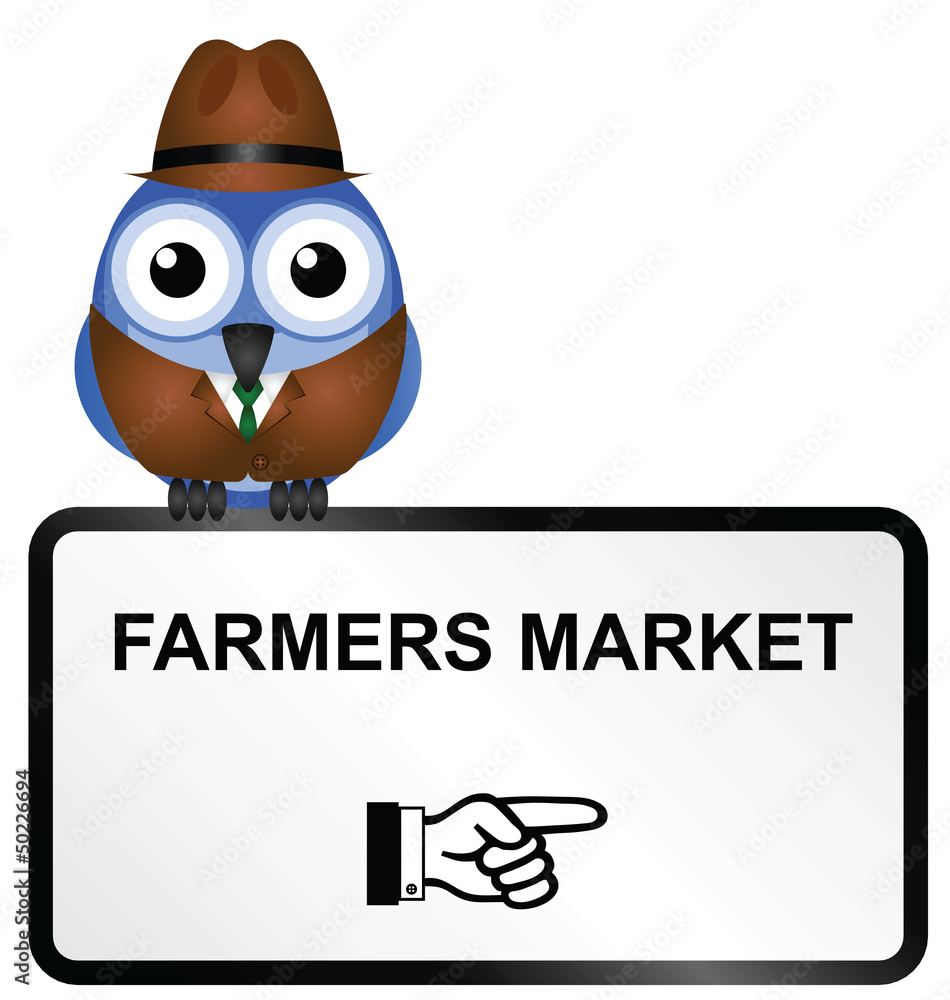 Obraz premium Comical farmers market sign