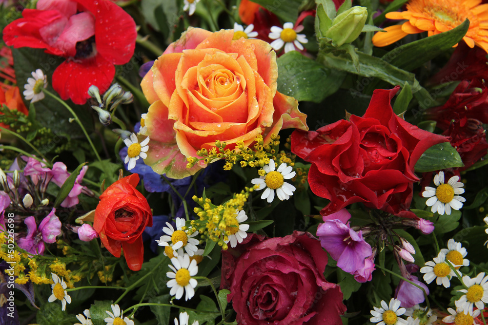 Flower arrangement in bright colors Flower arrangement in bright colors
