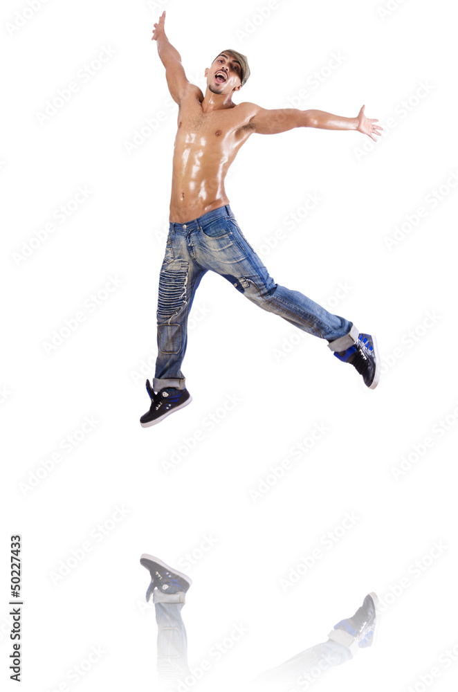 Dancer dancing dances isolated on white Dancer dancing dances isolated on white