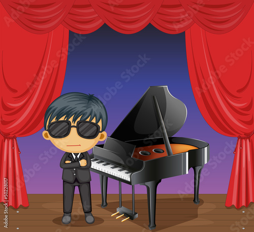 A piano with a pianist