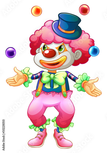 A clown with her balls