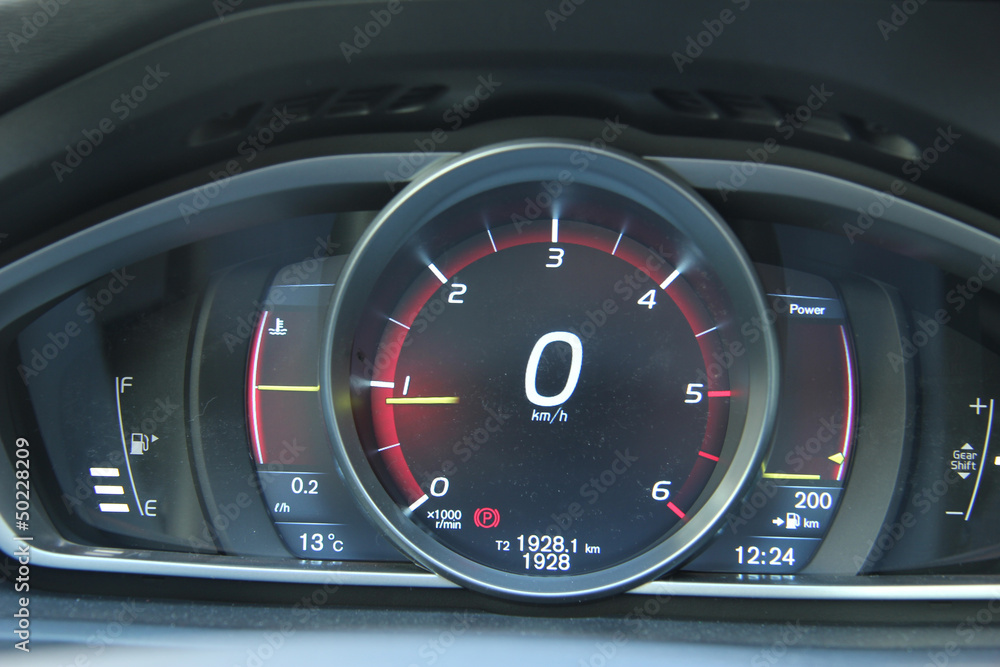 Digital dashboard of a modern car
