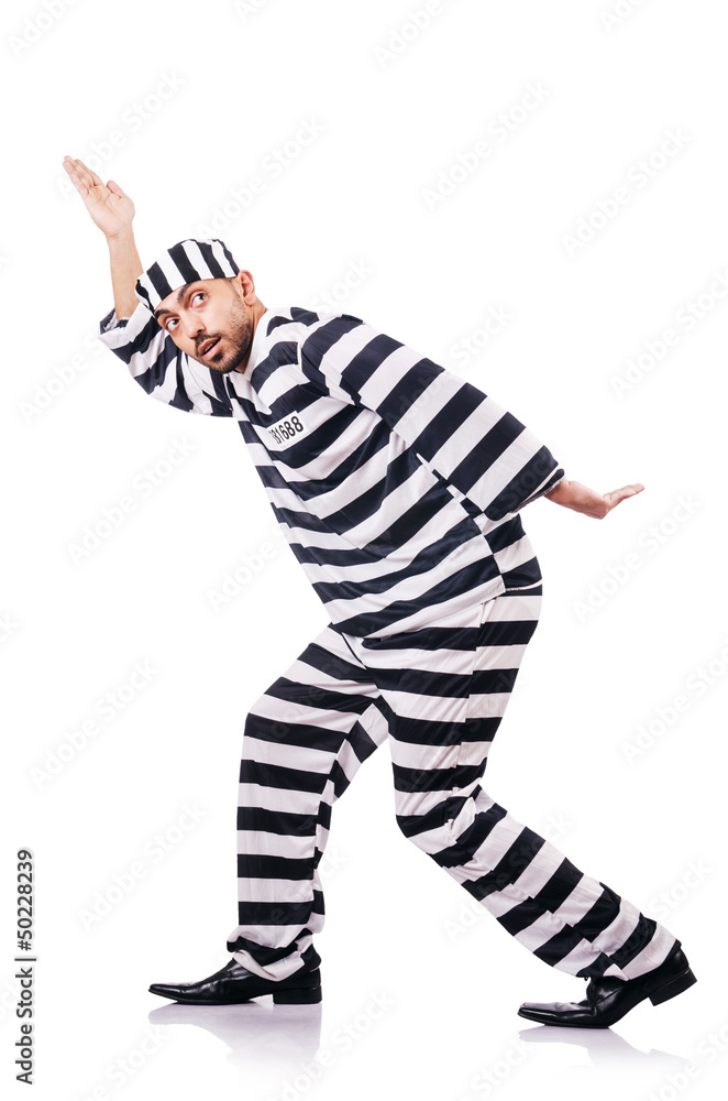 Convict criminal in striped uniform Convict criminal in striped uniform