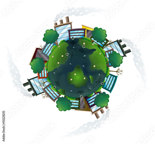 An aerial view of the planet earth