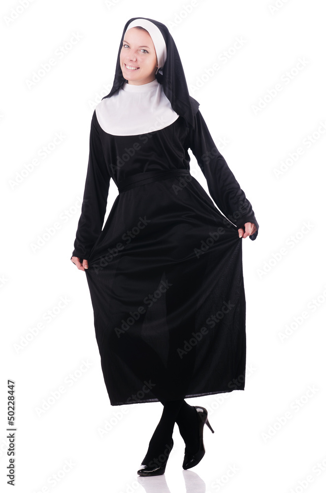 Young nun in religious concept