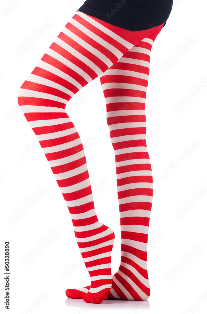 Woman with long legs and stockings