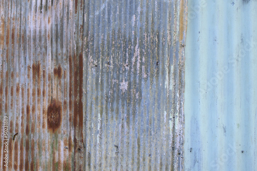 Colorful corrugated iron wall