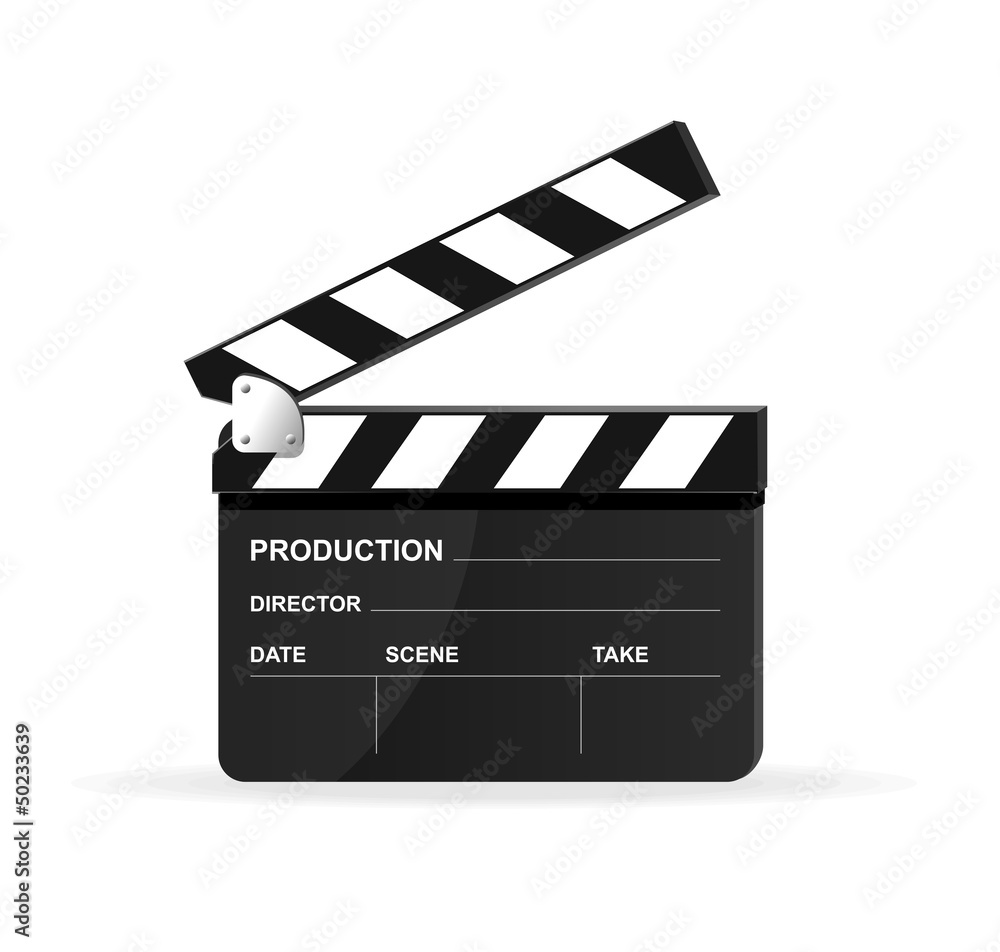 Fototapeta premium Vector movie clapper board