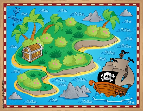 Theme with island and treasure 2