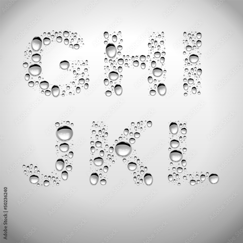 Realistic Water Drops Font From G To L Stock Vector Adobe Stock realistic-water-drops-font-from-g-to-l-stock-vector-adobe-stock