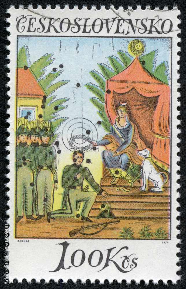 Stamp printed in Czechoslovakia shows Painting