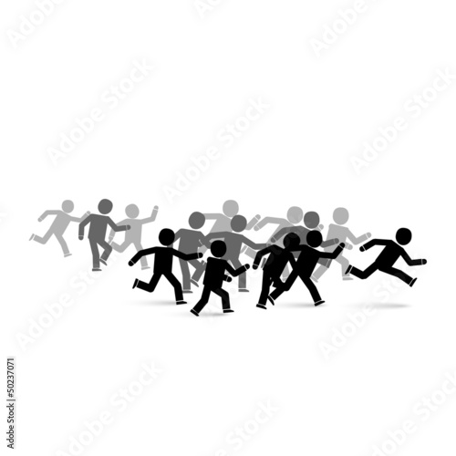 Sport icons collection - group of runners / marathon