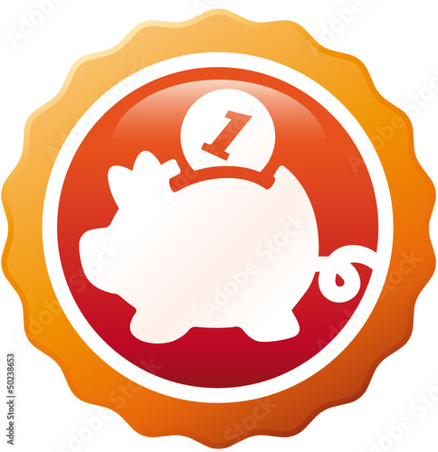 Orange Button Piggy Bank