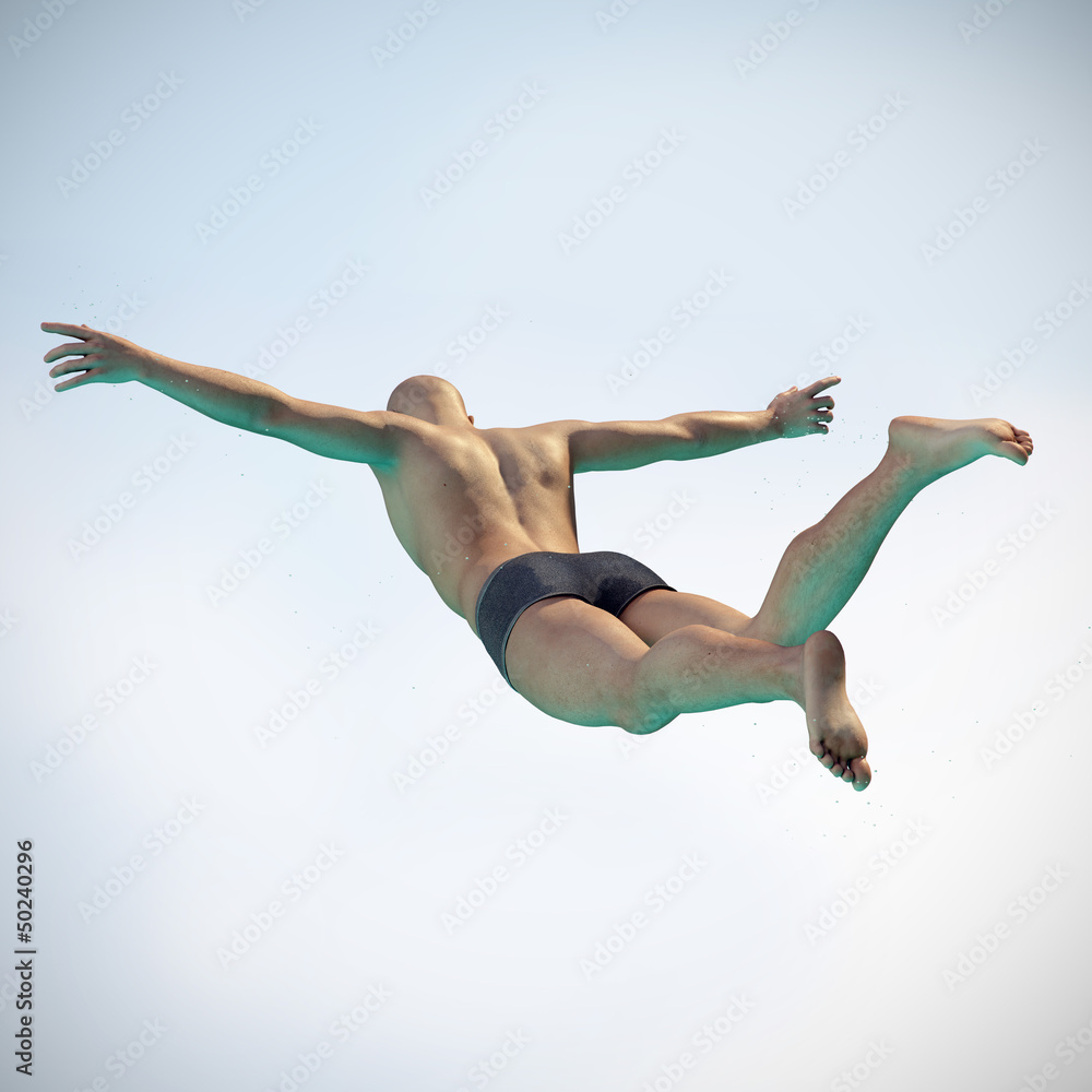 Fototapeta premium Cliff Diver 3D