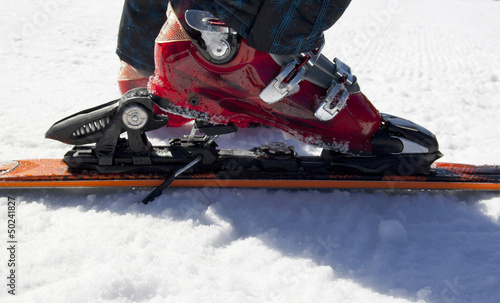 Skiing equipment on snow