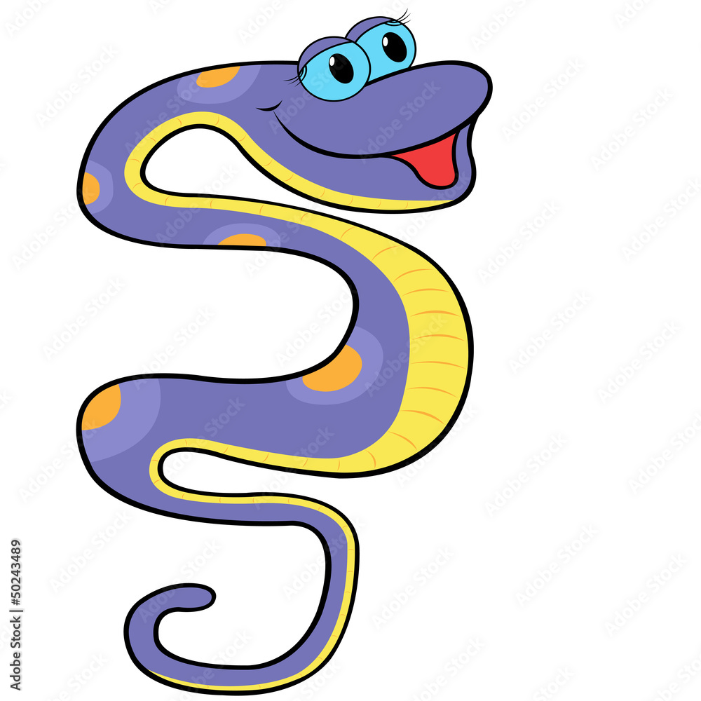 Obraz premium Boa Cartoon Vector Illustration