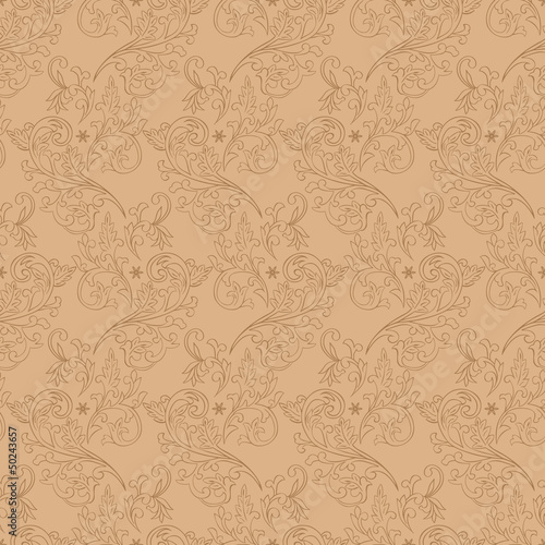 Vintage floral seamless pattern on beige