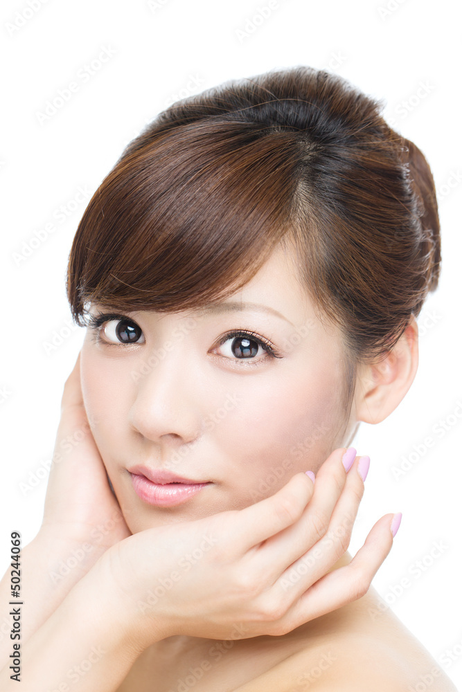 Beautiful asian woman on white background Beautiful asian woman on white background
