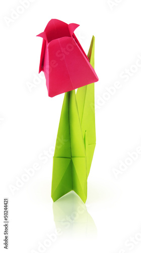Fototapeta Naklejka Na Ścianę i Meble -  Origami paper tulip flower
