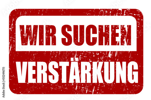 WIR SUCHEN VERSTÄRKUNG, vektor stempel