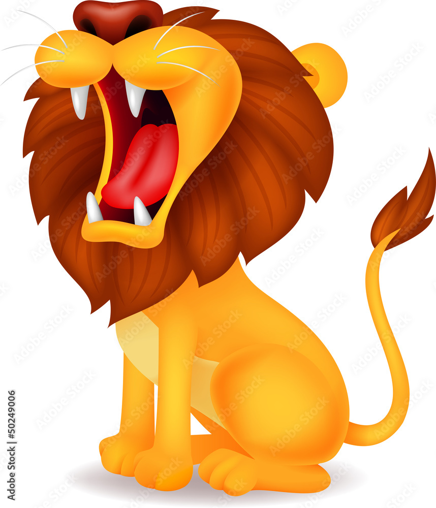 Naklejka premium Lion roaring