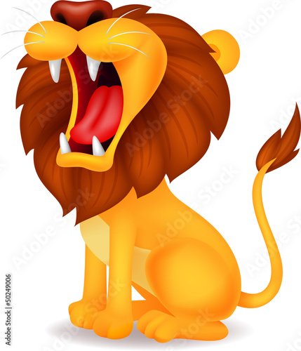 Lion roaring