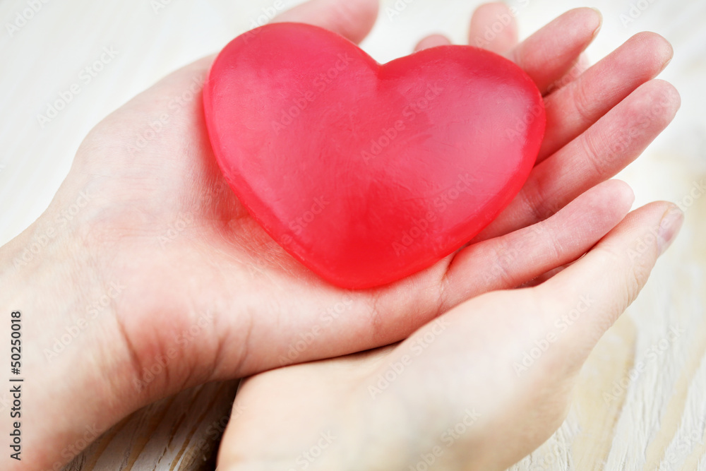 Heart in hands. Heart in hands.