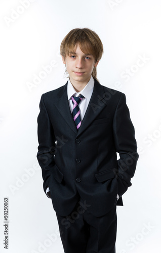 Office style showing by young boy