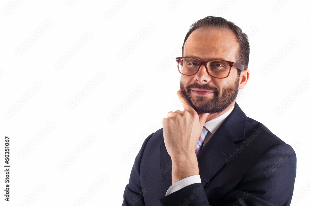 Portrait of a business man isolated on white background. Portrait of a business man isolated on white background.