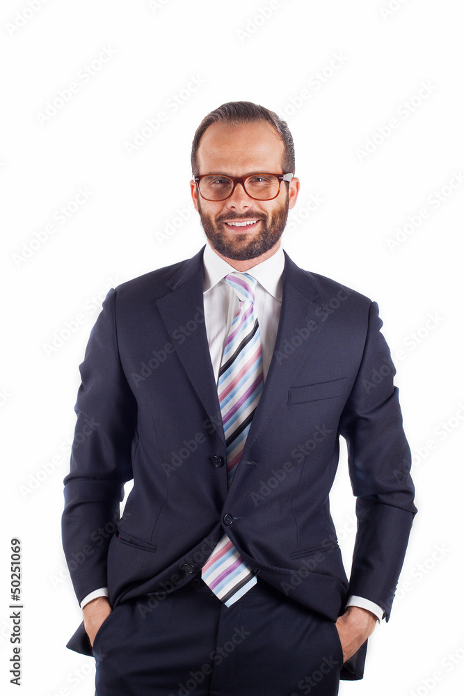 Portrait of a business man isolated on white background. Portrait of a business man isolated on white background.